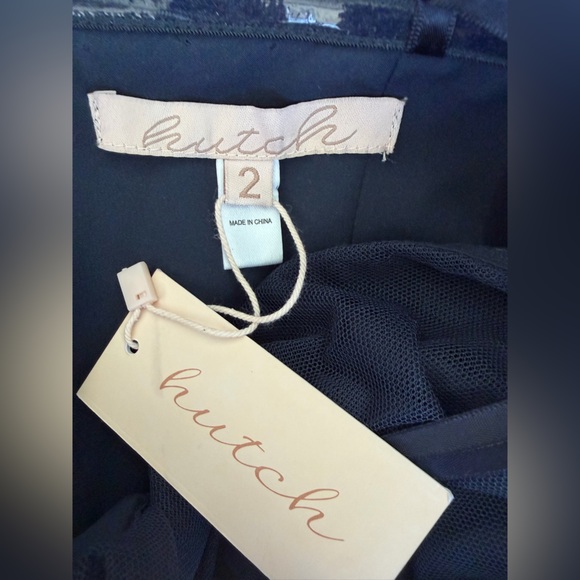 Hutch Anthropologie Rumor Sweetheart Pleated Tulle Midi Dress Navy Blue Womens 2 - Picture 11 of 11